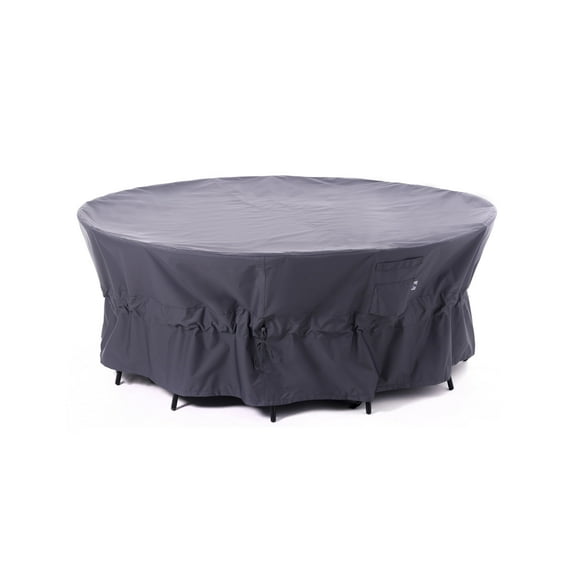 WJ-X3 Round Cover, 84 in x 84 in x 31 in, Gray, Waterproof Patio All-Purpose Cover, 1 Count