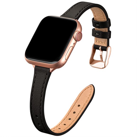 Stiroll Correas De Cuero Delgadas Compatibles Con Apple Watch Band 49 Mm, 46 Mm, 45 Mm, 44 Mm, 42 Mm (Serie 3 2 1) Pulsera Delgada De Cuero De Grano Superior Para Iwatch Ultra Se Series 10/9/8/7/6/5/4