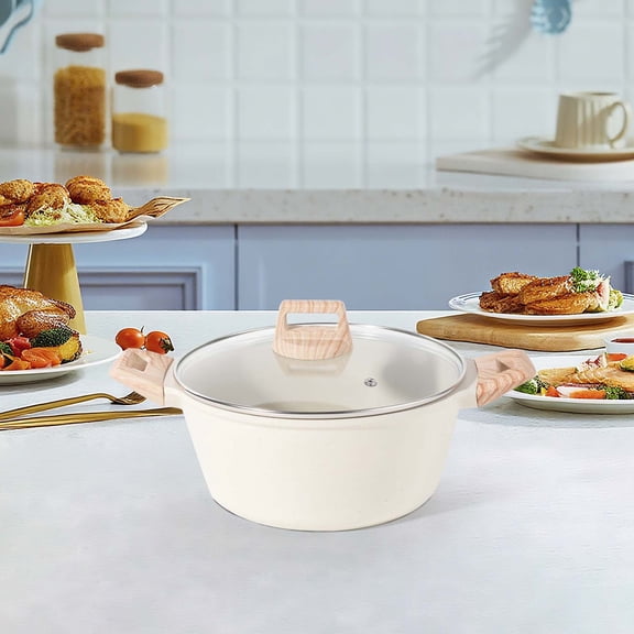 Large Capacity Nonstick Soup Pot with Lid, Soup Pot Casserole Pot, Healthy Pasta Pot, Large Deep Cooking Pot, Big Sauce Pot Stew Pot,Induction Compatible Stock Pot for Family Meals