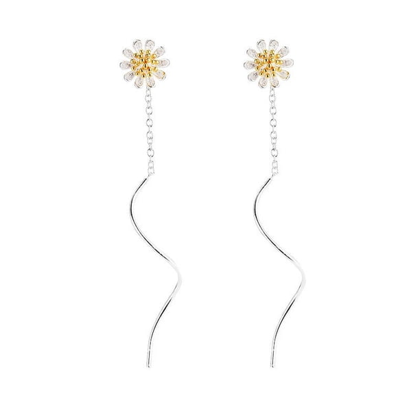 Pendientes frescos Pendientes coreanos japoneses dulces Pendientes pequeños con flores bonitas y temperamento