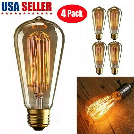 4Pack E27 E26 LED Light Bulb Lamp Vintage Filament Edison Antique Dimmable