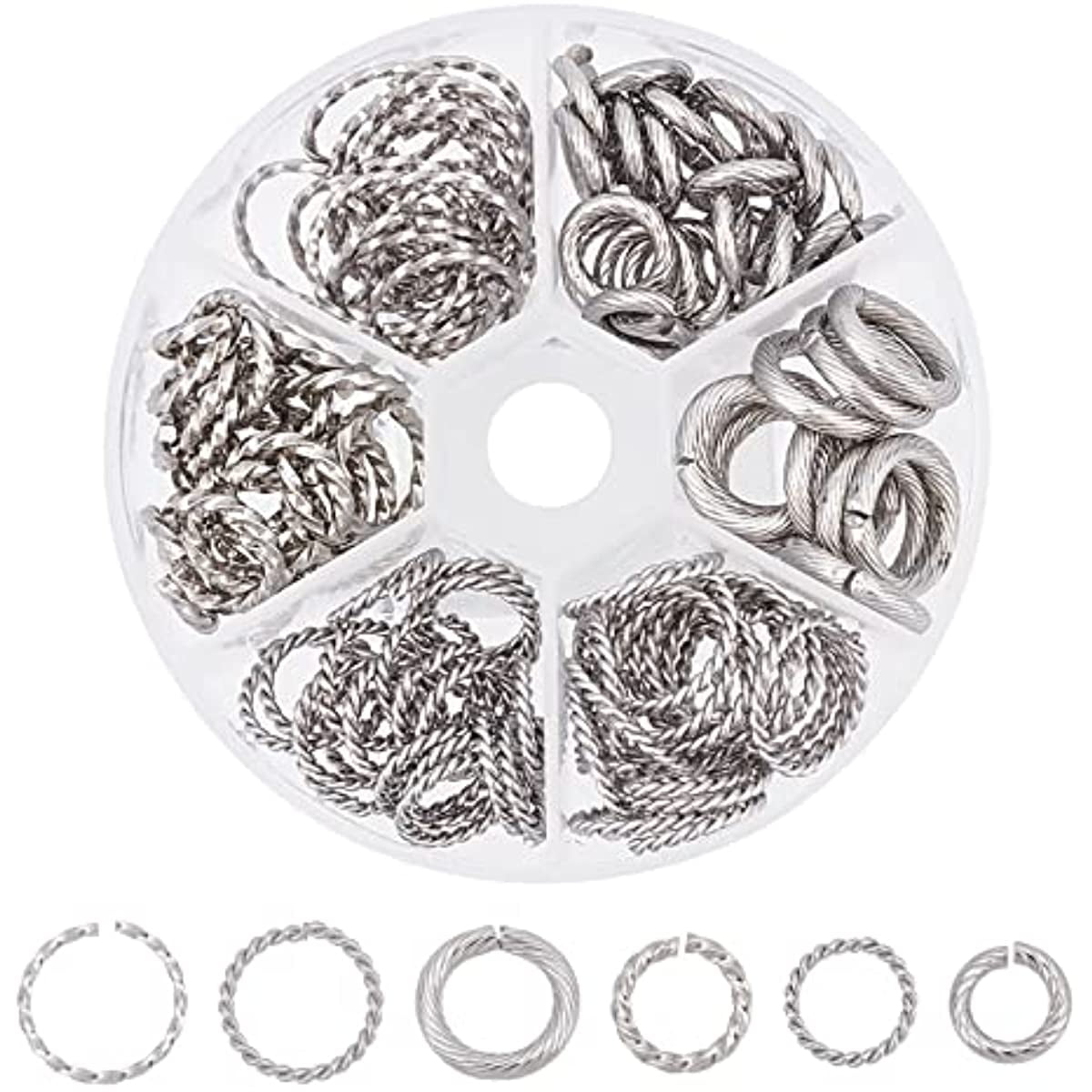 50/100pcs/lot 5-15mm Stainless Steel Open Double Jump Rings for DIY Key Double Split Rings Connectors for Jewelry Making (Color : Stainless Steel