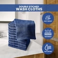thumbnail image 2 of Linteum Textile Supply 13x13 Washcloth (Navy Blue) – 100% Ring Spun Cotton Zero Twist Towels | Absorbent, Quick Dry, Durable for Bathroom, Spa, Gym (24 Pack), 2 of 7