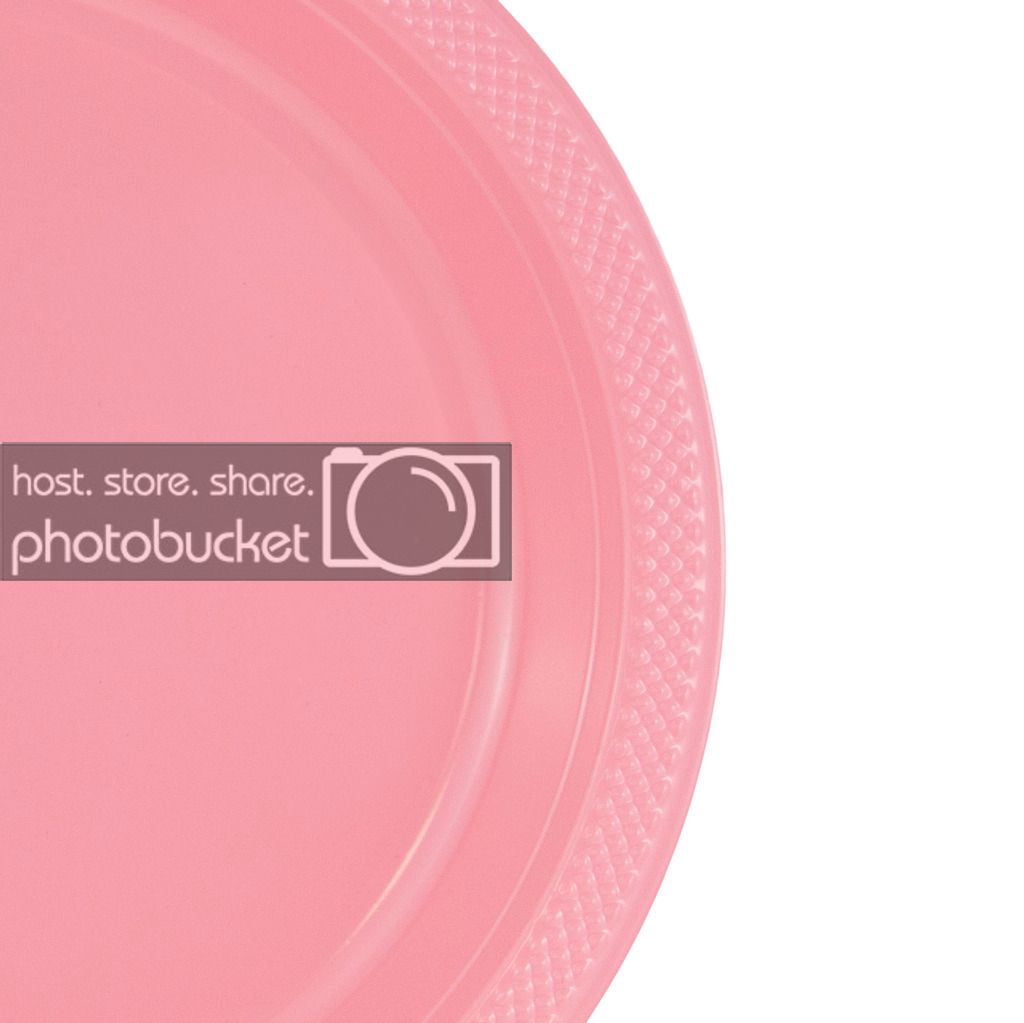 JAM Paper Large Plastic Party Plates, Light Pink, 10.25in, 20 per Pack, Large