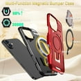 thumbnail image 3 of KOMI for iPhone 16 Pro Max MagSafe Case with Adjustable Metal Camera Lens Cover Stand with 1 Screen Protector,[Mil-Grade Protect] Rugged Heavy Duty Magnetic Case for iPhone 16 Pro Max 6.9" Red, 3 of 5