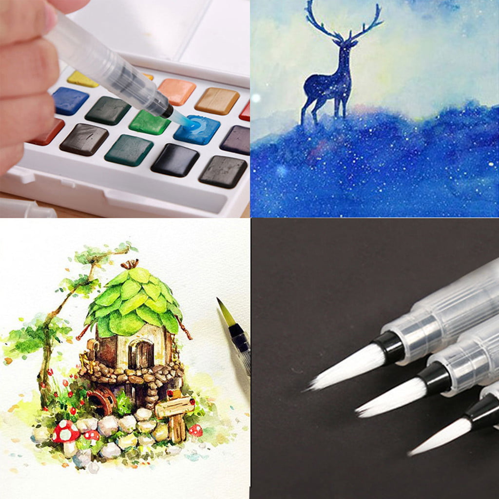 Refillable Ink Water Brush Pen Fountain Calligraphy Writing Drawing Watercolor 