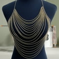 thumbnail image 3 of Versatile Rhinestone Chest Chain Multi Layer Design Lightweight Body Chain Women Statement Body Accessory, 3 of 6