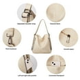 thumbnail image 3 of Arcticwind 3PCS Hobo Crossbody Bags Set for Women,Purses,Shoulder Handbags,3 in 1 Convertible Backpack for Ladies Shoulder Bags Satchel Bags,PU Leather,with Wallet Adjustable Straps for Ladies Tote, 3 of 7