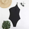 thumbnail image 2 of New Summer Arrivals UTSJKR Women One Shoulder One Piece Swimsuit Tummy Control Bathing Suits Modest Full Coverage Cutout Swimwear Black XL, 2 of 7