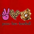 thumbnail image 2 of Wild Bobby, Peace Love Baseball Sports Unisex Crewneck Graphic Sweatshirt, Red, Large, 2 of 4