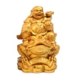 thumbnail image 2 of Laughing Buddha Wealth Lucky My Fortune Chinese Golden Frog for Marriage Anniversary Tabletop Decoration Housewarming , Golden, 2 of 8