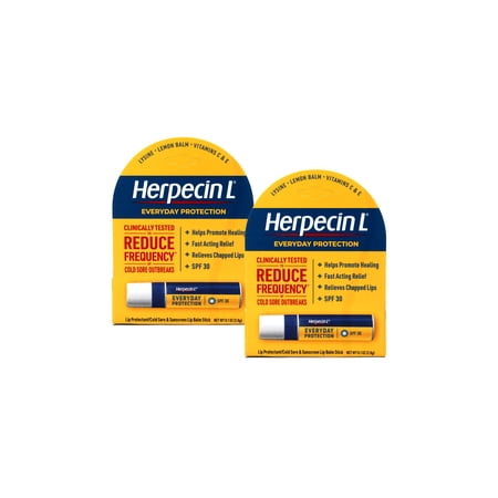 Herpecin L Lip Balm for Cold Sores & Fever Blisters 0.1 oz 2 PACK