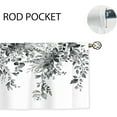 thumbnail image 5 of Grey Eucalyptus Botanical Leaves Valances Kitchen Curtains Watercolor Flower Floral Window Drapes Plant Botanical Bedroom Bathroom Living Room Treatment Tier Fabric 1 Panel 52Wx18H Inch, 5 of 6