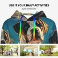 thumbnail image 4 of Fotbe Colorful Sky Puppy Pattern Womens Long Sleeve Hoodie, Pullover Hooded Sweatshirt, Kangaroo Pocket Hoodie with Eye-catching Drawstrings-X-Large, 4 of 7