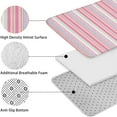 thumbnail image 5 of Pink and Green Striped Pattern Bathroom Rugs Sets 3 Piece,Toilet Cover Set,Absorbent Non Slip Bathroom Mats Sets with U-Shaped Contour Rug Toilet Rug Set, 5 of 5