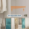 thumbnail image 4 of 2-Door Storage Cabinet with Glass Door,Contemporary Wooden Organizer Cabinet with Hanging Rods and 2 Drawers,Bedroom Armoire with Stable Foundation for Bedroom and Living Room（ship in 2 boxes）, 4 of 9
