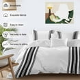 thumbnail image 3 of Farmhouse Black Bedding Duvet Cover Set Queen Size 4 Pieces White Stripes Decoration Bedding Set with Zipper Closure, 1 Comforter Cover 90x92 Inches 1 Flat Sheet & 2 Pillow Cases, 3 of 7