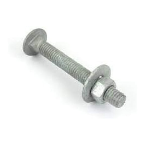 3/8inches-16 x 3inches Hot Dipped Galvanized Carriage Bolt w/Nuts & Flat Washers, Grade A, Full Thread, Quantity 100 - by DyGTyX,