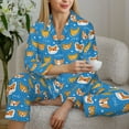 thumbnail image 6 of Pofeuu Corgi Dog Face Print Womens Pajamas Set Long Sleeve Sleepwear Button Down Nightwear Soft Pj Lounge Sets Button Down Pajamas Women-X-Large, 6 of 7