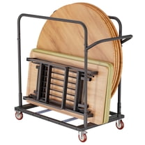 HOHYN Folding Table Truck, 1800 Lb Ability Heavy-Duty Hand Cart With 5-Inch Swivel Wheels, Black Dolly For Garage, Home, Godown, Party Events, Hotel Furniture, Extra Large Ability