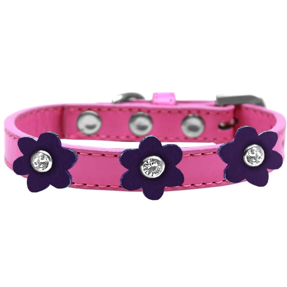Flower Premium Collar Bright Pink With Flowers Size Size 20 Purple