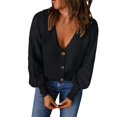 thumbnail image 1 of Cardigan à Manches Longues Col en V Décontracté pour Femmes Veste en Tricot Uni Confortable Léger, 1 of 6