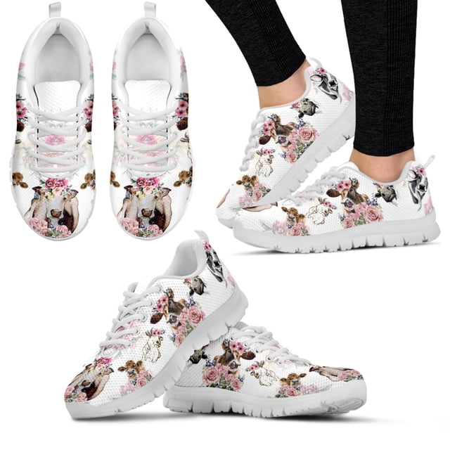 Zapatos de exterior ligeros con estampado de vaca degradado a la moda, cómodos zapatos con estampado animal, mocasines de plataforma negros
