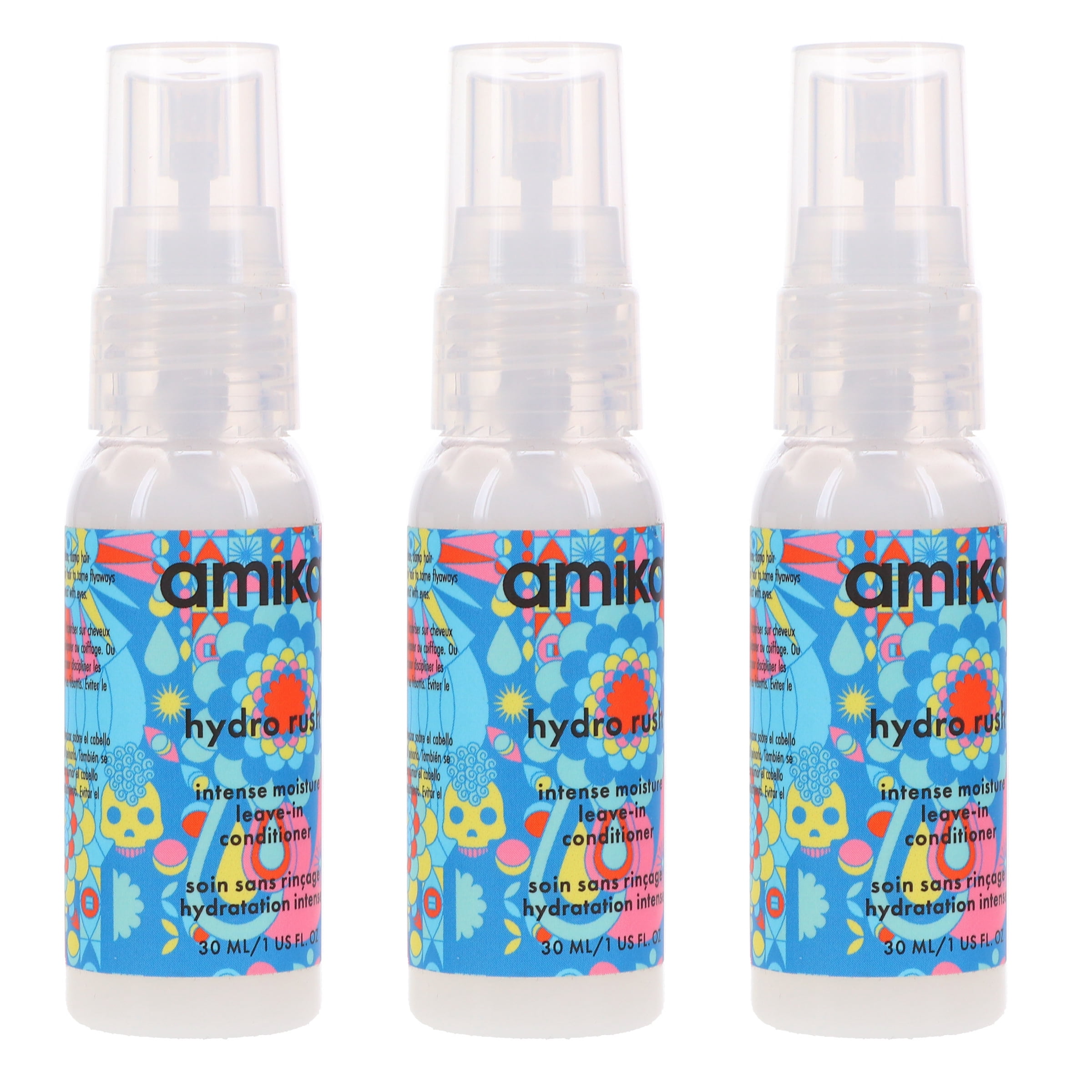 Amika Hydro Rush Intense Moisture Leave-in Conditioner 1 oz 3 Pack