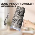 thumbnail image 5 of 20oz Boho Travel Coffee Mug with Lids and Straws, Stainless Steel Insulated Tumbler, Double Wall Vacuum Leakproof Bohemian Design, 5 of 5