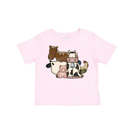 

Inktastic Cute Horse Sheep Cow Pig and Rooster Farm Animals Gift Toddler Boy or Toddler Girl T-Shirt