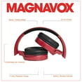 thumbnail image 2 of Magnavox MBH542-RD Foldable Bluetooth Headphones - Red, 2 of 7