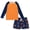 Orange Blue, variant on Lanbubble Boys Long Sleeve Rash Guard Swimsuit Kids 2-Pieces Bathing Suits Set