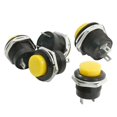 thumbnail image 4 of 5 Piezas Interruptor de Botón Momentáneo Encendido Apagado 2 Pines 3A 250V 16mm Interruptor de Botón para Lámpara de Mesa Coche Trompeta PC Amarillo Baoblaze Interruptor de botón, 4 of 7