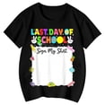 thumbnail image 4 of Retro Colorful Last Day of School T Shirt for Kids - Funny Summer Vacation Autograph Tee for Boys and Girls Toddler End of Year Class Party Graphic Shirt, 4 of 4