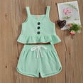 thumbnail image 2 of Sinhoon Toddler Kids Baby Girls Clothes Halter Crop Cami Daisy Tank Tops Floral Shorts Bloomers Summer Outfit Set, 2 of 14
