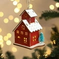 thumbnail image 7 of Christmas Ornaments Houses,Christmas Gingerbread House Ornament,House Hanging Ornaments for Christmas Tree Decorations, Christmas Hut Ornament Glowing Cabin Wooden Christmas House Desktop Ornament, 7 of 7