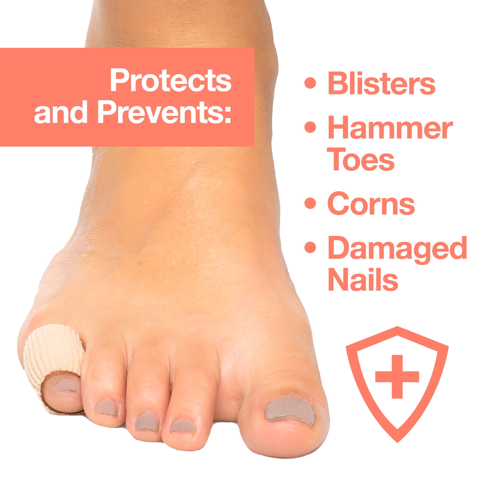 Zentoes Open Toe Tubes Fabric Gel Lined Sleeve Protectors For