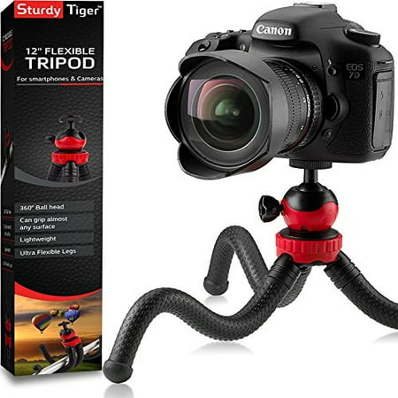 Dslr Cam - Flexible Mini Travel Tripod for DSLR Camera, GoPro, iPhone, Android Smartphone, Vlogging Cam ? Small Heavy Duty Gorilla Stand 360? Rotatable Swivel Mount