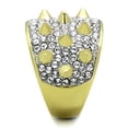 thumbnail image 4 of Two-Tone IP Gold (Ion Plating) Stainless Steel Ring with Top Grade Crystal in Clear for Women Clear Stone Color Style TK1697 Size 6, 4 of 4