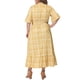 thumbnail image 4 of Vestido largo A Line de media manga en V para mujer plus size Agnes Orinda 2X amarillo, 4 of 8