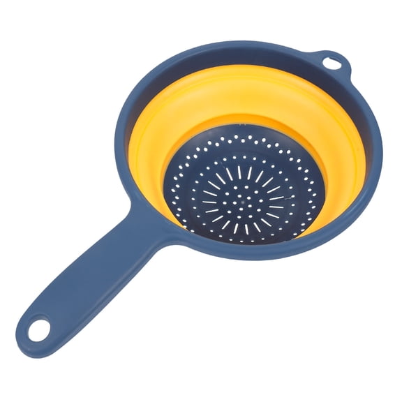 CRILSTYLEO 1Pc Blue Folding Drain Basket for Kitchen Fruit and Vegetable Washing