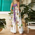 thumbnail image 3 of Fgvctg Mardi Gras Women's Jumpsuits Wide Leg Pant Parade Overall Mask Print Sleeveless Carnival Party Spaghetti Straps Jumpsuit Rompers Bib Overalls Oversized Sprimg Pant With Pockets Purple XXL, 3 of 5
