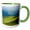 Green/White, variant on 3drose, Bieszczady Mountains – Shadows of Clouds in the Mountain Range, 11oz Two-tone Yellow Mug