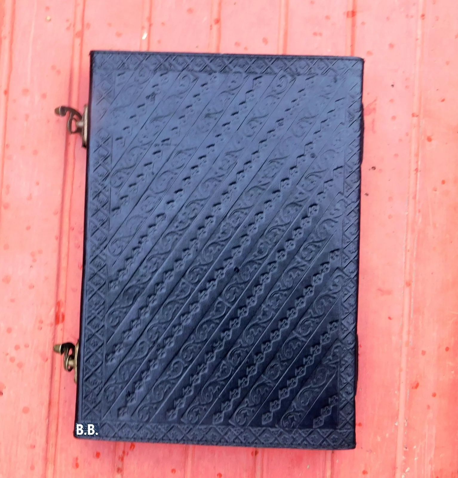 Handcrafted Grimoire Book of Shadow Journal Blue Stone Leather Bound Antique Style Diary Notebook For Men & Women Office Stationary Use