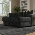 thumbnail image 5 of Modern 110" Modular Sectional Sofa with Chaise, Fluffy Corduroy Cloud L Shaped Couch with Deep Seats for Living Room (Black), 5 of 9