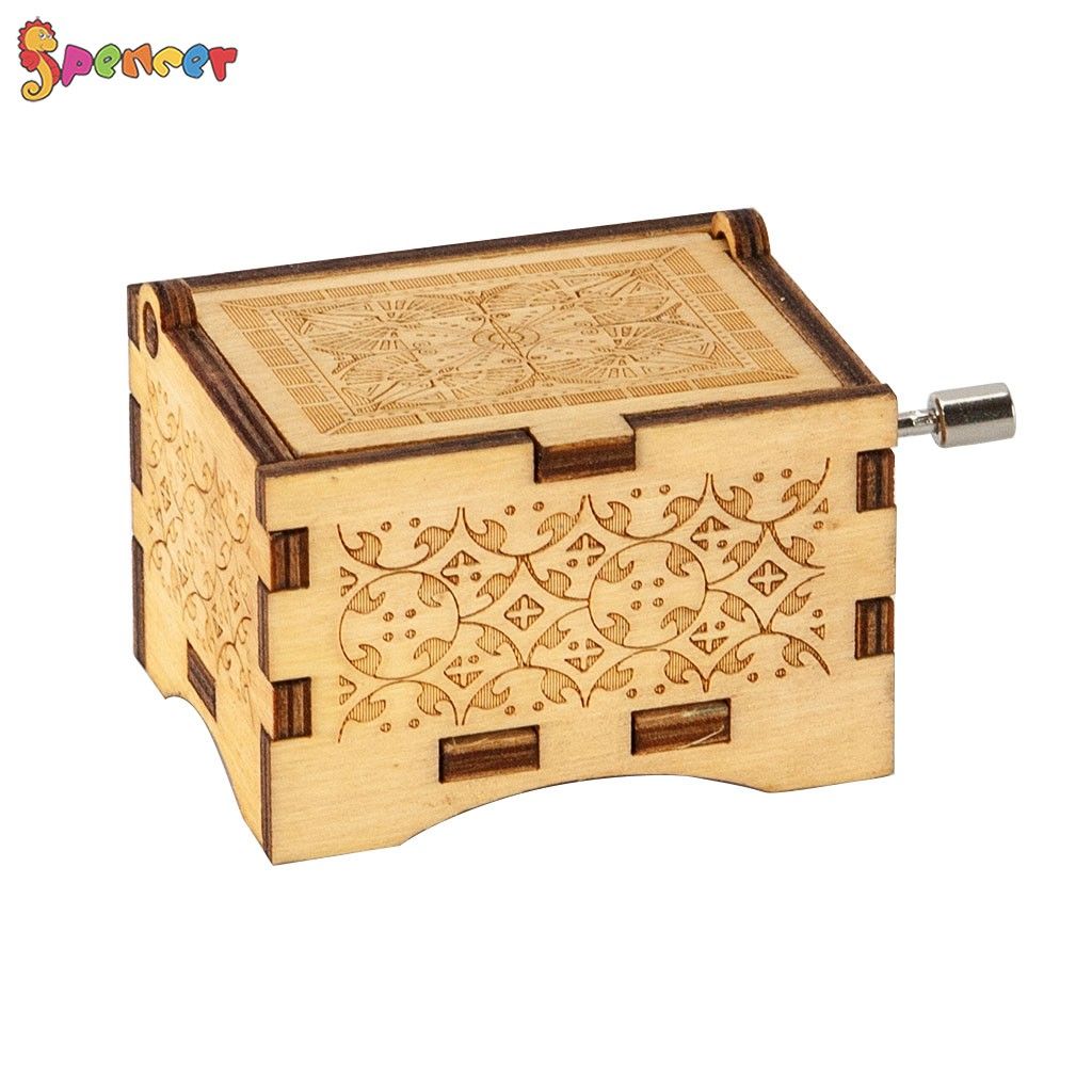 Spencer You Are My Sunshine Wood Music Boxes Laser Engraved Vintage Musical Box Gifts for Birthday Christmas Valentine's "White" - image 3 of 9