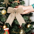 thumbnail image 5 of 1 Pcs Burlap Lace Bows,Rustic Burlap Bows for Christmas Tree Decorations,5.51X6.69 inch Christmas Bows Knot Handmade Bows,for Farmhouse Wreaths,Christmas Trees,Fall Crafts and Gift Wrapping,B, 5 of 5