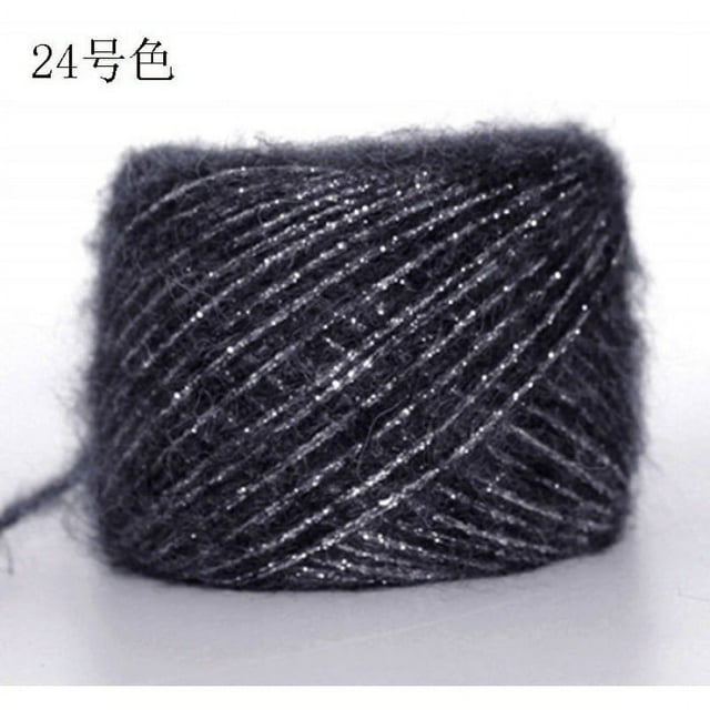 Nvzi Hilo suave y brillante de 50 g: hilo para crochet, tejido, paisajes, hilo para crochet, gris oscuro