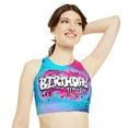 thumbnail image 3 of Airbrush Apparel Birthday queen Bathing Suit Top Crop Bikini Top (AOP), 3 of 4