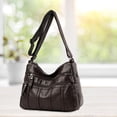 thumbnail image 4 of Bolsa bandolera Likrtyny de PU lavado Para mujer marrón oscuro, 4 of 6